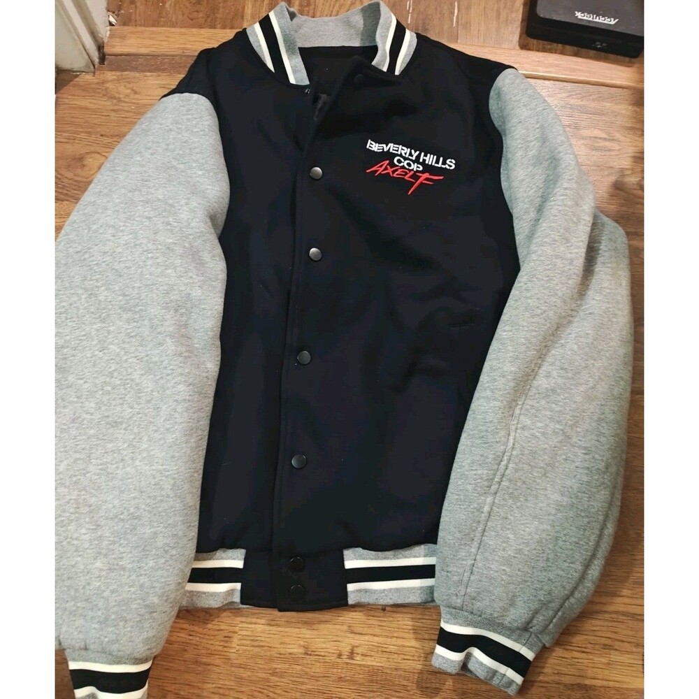 Beverly Hills Cop: Axel F Varsity Letters Jacket Detroit Men's Large Black Grey